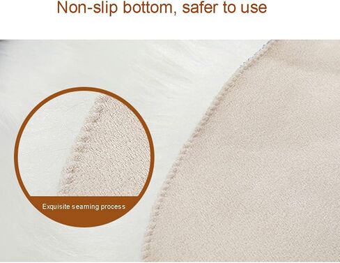 Carpets Soft Artificial Sheepskin Faux Fleece Chair Cover Seat Pad Soft Fluffy Shaggy Area Rugs Non Slip Mats for Chair Bed Sofa Floor(45x45cm) White in Kuwait