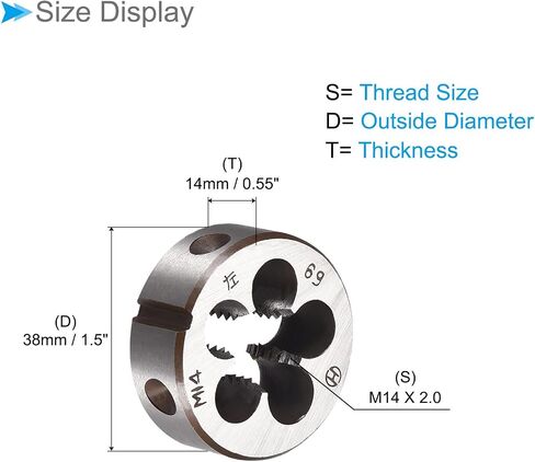 Metric Adjustable Round Die, M4 x 0.7, Alloy Steel Thread Left Hand Threading Die - (Applications: for Processing External Threads for Metal Plastic) in Saudi Arabia