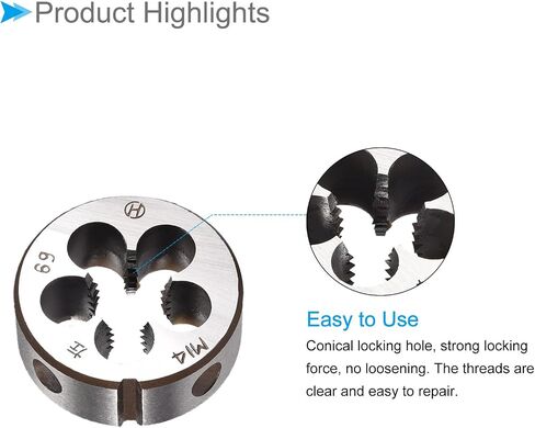 Metric Adjustable Round Die, M4 x 0.7, Alloy Steel Thread Left Hand Threading Die - (Applications: for Processing External Threads for Metal Plastic) in Saudi Arabia