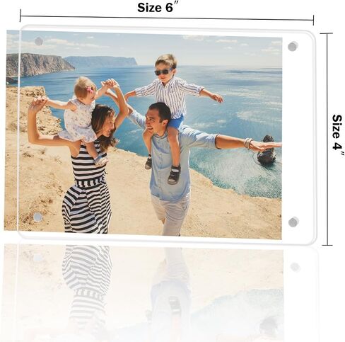 Acrylic Fridge Magnetic Frame, Double Sided Clear Magnetic Picture Frame, Clear Frameless Magnetic Refrigerator Photo Frame for Fujifilm Instax Mini, 42.36x 3.54 Inch,Pack of 12 in Saudi Arabia