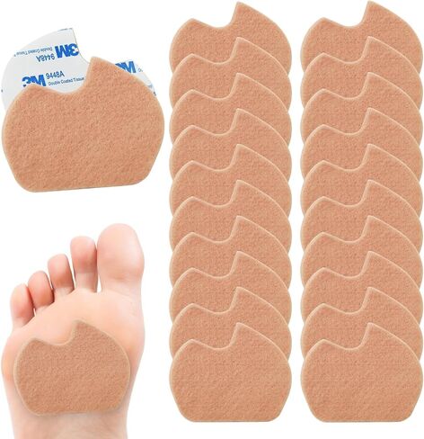 20 Pieces Felt Foot Pads for Dancer Callus Sesamoiditis Pads for Ball of feet Pain Relief Forefoot Cushion Pads Self-Adhesive Foot Foam Cushion Pads for Men Women(Beige) in Saudi Arabia