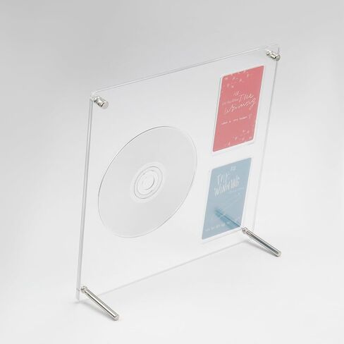 Kpop أكريليك CD/Photocard عرض إطار عرض القرص المضغوط الشفاف حامل بطاقة الصور الفوتوغرافية مع فتحة قرص مضغوط واحد و4 فتحات بطاقة الصور للعرض والتجميع والصورة والأقراص المضغوطة in Saudi Arabia