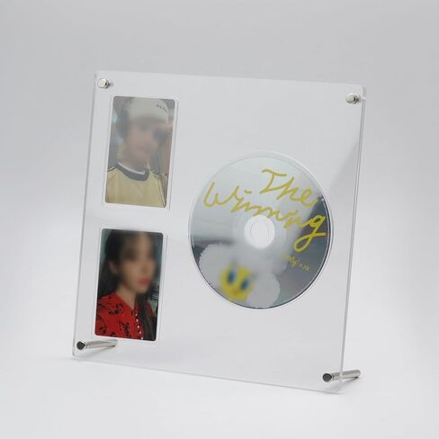 Kpop أكريليك CD/Photocard عرض إطار عرض القرص المضغوط الشفاف حامل بطاقة الصور الفوتوغرافية مع فتحة قرص مضغوط واحد و4 فتحات بطاقة الصور للعرض والتجميع والصورة والأقراص المضغوطة in Saudi Arabia