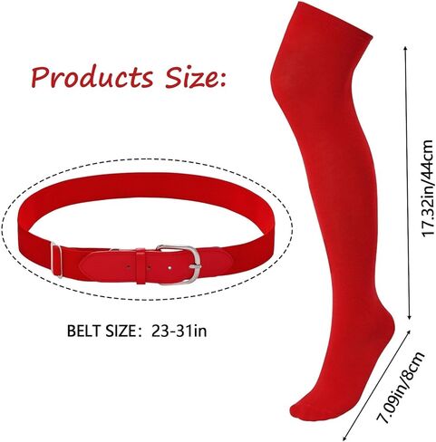 مجموعة جوارب وأحزمة البيسبول للشباب فوق جوارب كرة القدم للركبة مع حزام مرن للكرة اللينة للشباب والأولاد والبنات in Kuwait