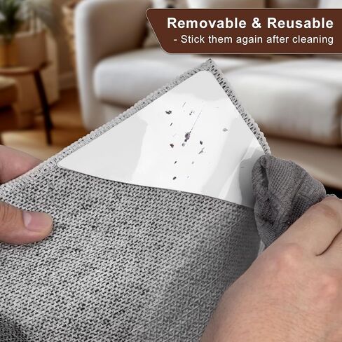 Rug Pad Gripper - Washable Grippers for Rug, Non Slip Rug Pads for Hardwood Floors, Under Rug Carpet Tape : Keep Your Rug in Place & Make Corner Flat in Saudi Arabia