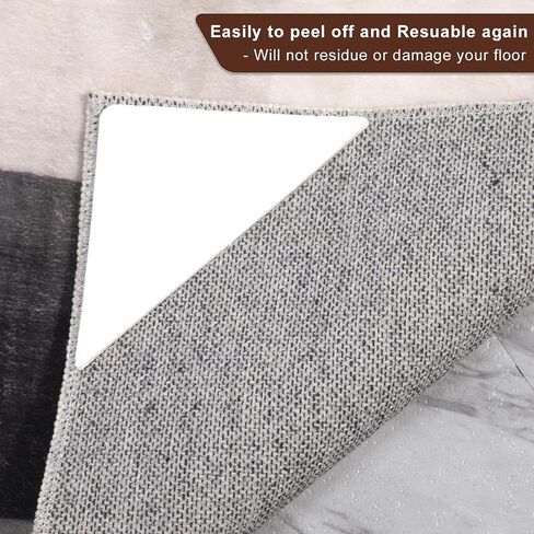 Rug Pad Gripper - Washable Grippers for Rug, Non Slip Rug Pads for Hardwood Floors, Under Rug Carpet Tape : Keep Your Rug in Place & Make Corner Flat in Saudi Arabia