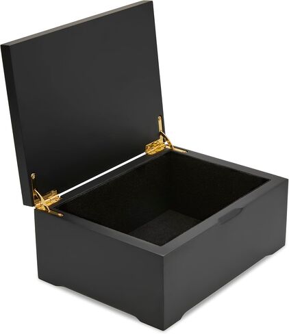 Mile & Stone Keepsake Box, Wooden Box for Storing Mementos, Sturdy Storage Box for Trinkets, Jewelry, and Collectibles, Stylish Memory Box for Men, 8 x 6 x 3.3 Inches, Black in Saudi Arabia