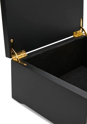 Mile & Stone Keepsake Box, Wooden Box for Storing Mementos, Sturdy Storage Box for Trinkets, Jewelry, and Collectibles, Stylish Memory Box for Men, 8 x 6 x 3.3 Inches, Black in Saudi Arabia