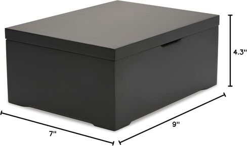Mile & Stone Keepsake Box, Wooden Box for Storing Mementos, Sturdy Storage Box for Trinkets, Jewelry, and Collectibles, Stylish Memory Box for Men, 8 x 6 x 3.3 Inches, Black in Saudi Arabia