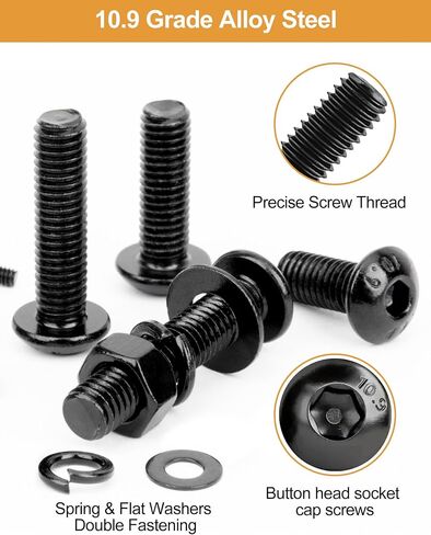 VIGRUE 1744PCS M2 M3 M4 M5 Hex Socket Head Cap Screw Bolts and Nuts Kit, Upgraded Zinc Plated 12.9 Alloy Steel Nuts and Bolts Assortment Kit Metric Machine Screws in Saudi Arabia