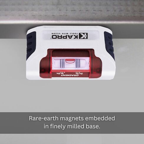 Kapro - 246 Handy Pocket Level - Magnetic - Features VPA Certified & Shock-Resistant Vial - with Rubber End Caps - Pocket-Sized and Compact - Aluminum Box Profile - 4" in Kuwait