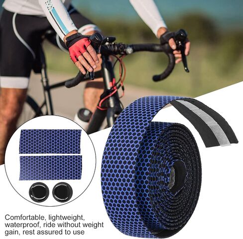 Road Bike Handle Tapes, Easy Grasping Handlebar Wraps Sturdy Durable Impact Absorbtion with Handlebar Plugs for Road Bicycles for Mountain Bicycles(Dark in Saudi Arabia