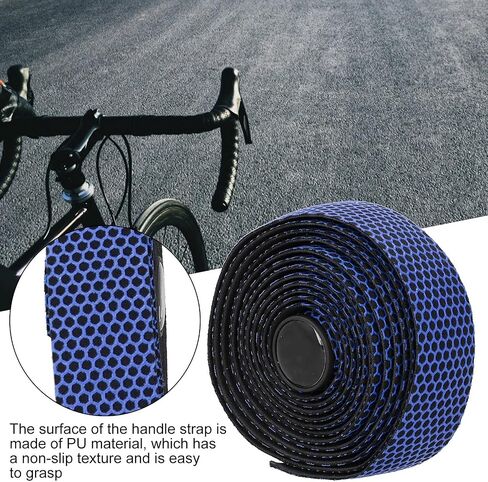 Road Bike Handle Tapes, Easy Grasping Handlebar Wraps Sturdy Durable Impact Absorbtion with Handlebar Plugs for Road Bicycles for Mountain Bicycles(Dark in Saudi Arabia