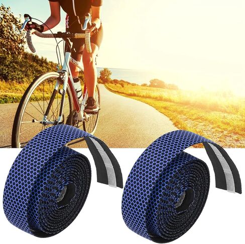 Road Bike Handle Tapes, Easy Grasping Handlebar Wraps Sturdy Durable Impact Absorbtion with Handlebar Plugs for Road Bicycles for Mountain Bicycles(Dark in Saudi Arabia