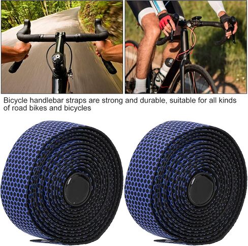 Road Bike Handle Tapes, Easy Grasping Handlebar Wraps Sturdy Durable Impact Absorbtion with Handlebar Plugs for Road Bicycles for Mountain Bicycles(Dark in Saudi Arabia
