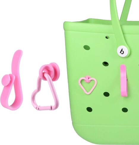 Hook Set Charms Accessories for Bogg Bags and Simply Southern Tote,Charms Inserts Key Holder for Bogg Bags Keychain,Heart Shape Hook - Multiple Color Options(White) in Saudi Arabia