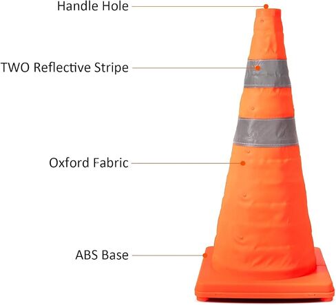 Collapsible Traffic Cone 1 Pack 18 inch Orange Road Parking Safety Cones with Reflective Collars Multi Purpose Pop-up Cones Extendable Safety Cone for RV Trailer Camper Parking Lot in Saudi Arabia