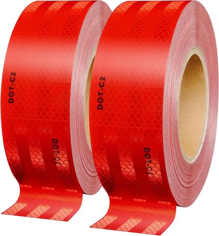 DOT-C2 Reflective Tape, DOT Reflective Tapes 2" x 30Feet Waterproof Red Adhesive Reflector Tape for Trailer Cars Trucks Outdoor in Saudi Arabia