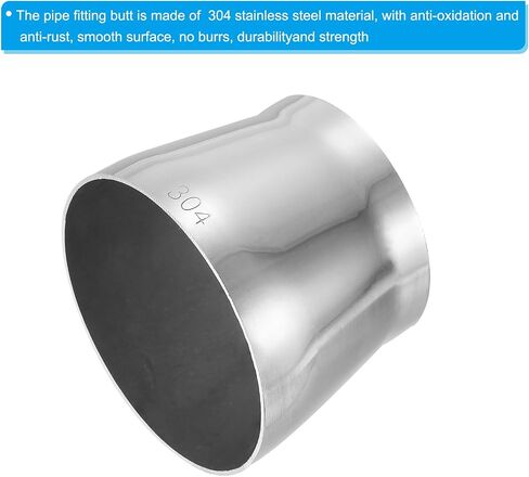 PATIKIL مخفض متحد المركز، 2 حزمة 1-1 / 2 "إلى 2" HVAC مخفض متحد المركز وزيادة أنابيب اللحام موصل الأنابيب 304 الفولاذ المقاوم للصدأ للمشروبات الغذائية in Kuwait