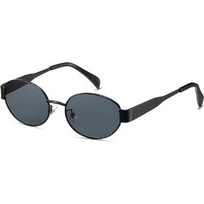 Vintage 90s Sunglasses for Women Men, Retro Oval Sun Glasses Gold Round Frame