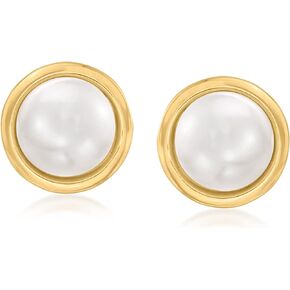 Ross-Simons 7mm Cultured Button Pearl Stud Earrings in 14kt Yellow Gold