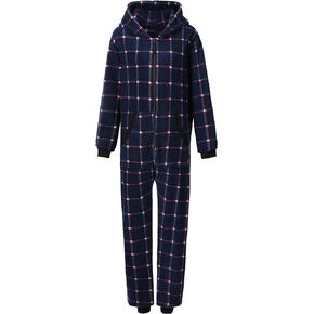Kidukso Adult Check Onesie Pajamas Comfy Christmas Jumpsuit Zipper Sleepwear Family Matching loungewear for Women Men
