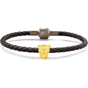 CHOW SANG SANG 999 24K Solid Gold Teddy Bear Mini Charm Bracelet for Women 92443C