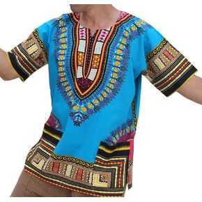 RaanPahMuang Bright Coloured African Dashiki Cotton Shirt Very Big Plus Sizes