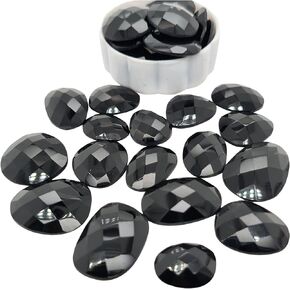 Natural Black Spinel Rosecut Flat Back Gemstone Top Quality Shape: Fancy, 12 Pcs Wholesale Lots