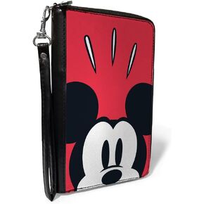 Buckle-Down Women's PU Zip Around Wallet Rectangle-Mickey Mouse, 7.5"x4.5"