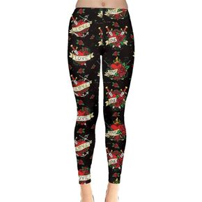 CowCow Womes Stretchy Tights Red Happy Valentines Day Heart Love Couple Sweet Leggings, XS-5XL