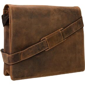 Visconti Harvard X-Large Crossbody Messenger Bag A4 Plus/Distressed Leather, Black, One Size