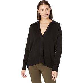 Cotton Cashmere Deep V Polo Sweater