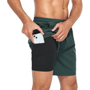 American Trends Mens Swim Trunks with Compression Liner Quick Dry Beach Shorts for Men with Pockets Beach Wear Clothing