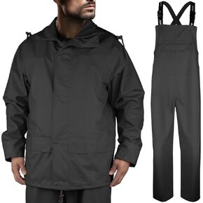 MontGear Men's Pro Rain Suit: Versatile Stretch Jacket and Bib Pants - Waterproof for Outdoor Fishing