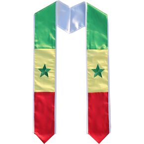 Del Mex Senegal Senegal/USA combo Graduation Flag Stole Sash Scarf Senegalese American