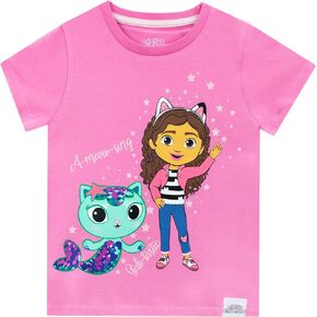 DreamWorks Gabby's Dollhouse T-Shirt Girls Gabbys Mercat Tee Short Sleeve