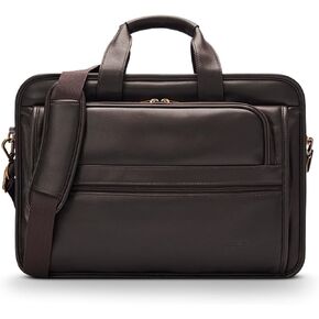 Solo New York Classic Leather Briefcase, Espresso, Fits up to 15.6" Laptop