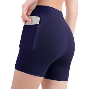 Girls 4" Volleyball Shorts Spandex Compression Youth Bike Shorts with Pockets for Athletic Dance