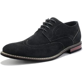 Mofri Men's Oxford Suede Shoes, Wingtip Dress Shoes for All Occasions, Waterproof, Latex Insole, Lace-Up