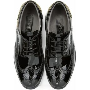 Boys Patent Brogue Dress Shoes Lace Up Formal Wedding Pageboy Footwear