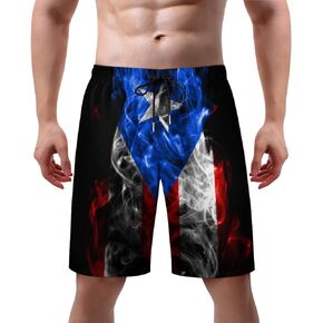 Mens Flag Swim Trunks Quick Dry Swim Beach Shorts with Mesh Lining XS-3XL