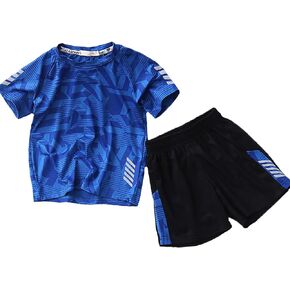 Jellyuu Boys Summer Clothing Sets Kids Outfit Set Camouflage Short Sleeve T-Shirt+ Shorts Sportswear 3-13Years