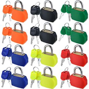 smilixin 16 PCS Suitcase Locks with Keys,Small Luggage Padlocks Metal Padlock with Key,Multicolor Lock Luggage Locks Mini Keyed Padlock for Backpack Boxes Laptop Bag School Gym Locker,23 mm,8 Colors