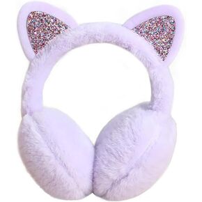 لطيف الترتر القط الأذن غطاء للأذنين الفتيات أفخم الدافئة رقيق واقية أذن لينة فروي في الهواء الطلق الشتاء الأذن أدفأ مكافحة البرد إيرفلاب in Kuwait