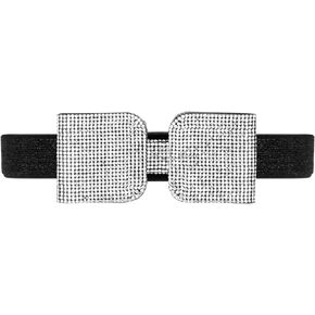Womens Belts for Dress Fashion Rhinestone Elastic Bow Belt Skinny Waist Belt