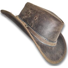 HAT Leather Australian Oiled Outback Aussie Western Cowboy Men Women Bushman HL31