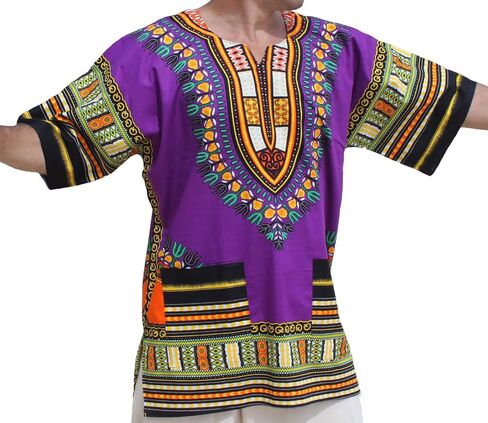 RaanPahMuang Bright Coloured African Dashiki Cotton Shirt Very Big Plus Sizes in Saudi Arabia
