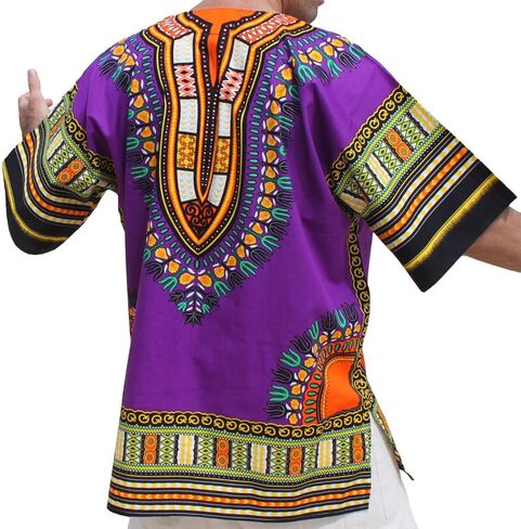 RaanPahMuang Bright Coloured African Dashiki Cotton Shirt Very Big Plus Sizes in Saudi Arabia
