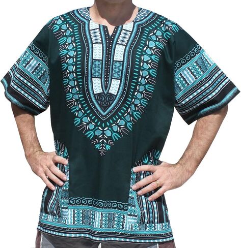 RaanPahMuang Bright Coloured African Dashiki Cotton Shirt Very Big Plus Sizes in Saudi Arabia
